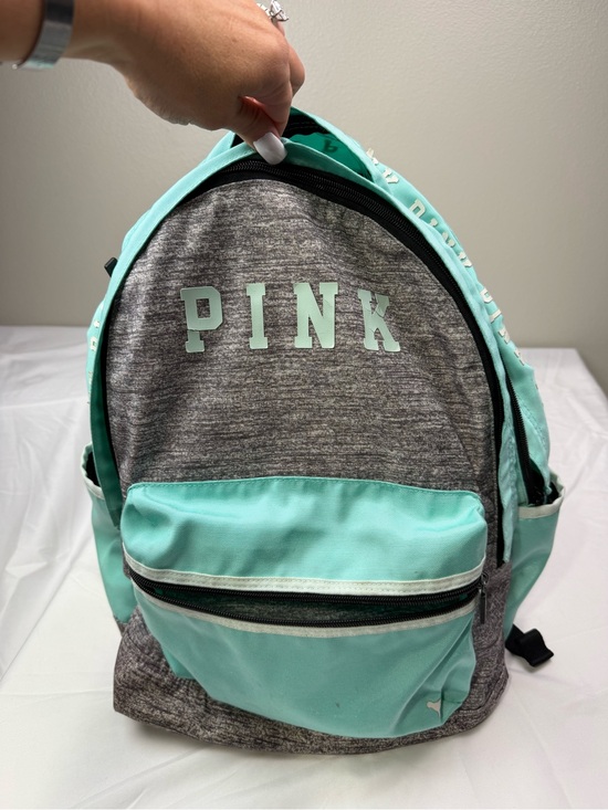 PINK Victoria's Secret Other - PINK Victoria's Secret Mint and Gray Kids Backpack